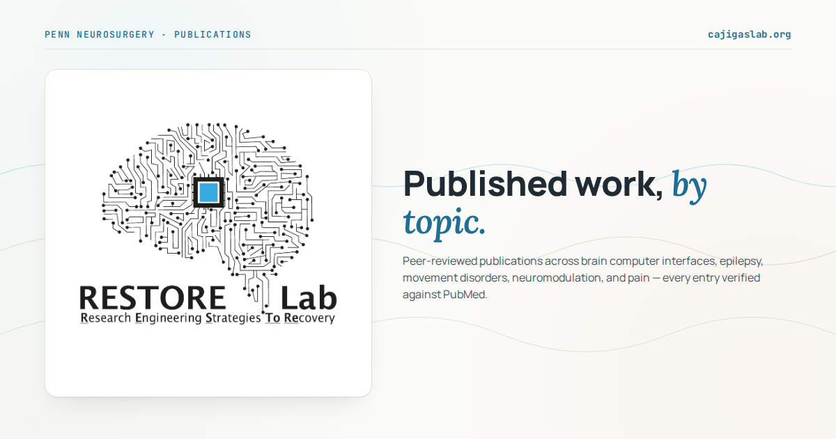 Publications — RESToRe Lab
